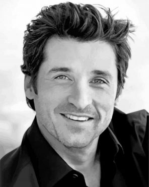 black-and-white-Patrick-Dempsey-paint-by-number