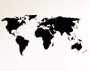 Black World Map paint by numbers