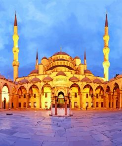 blue mosque Turkey paint by number