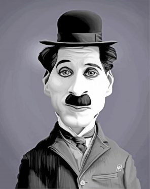 Charlie Chaplin caricature paint by number