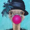 Classy Ostrich Illustration paint by numbers