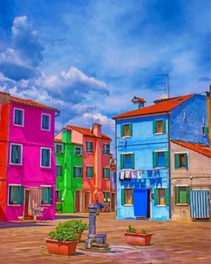 Purple Burano paint by numbers