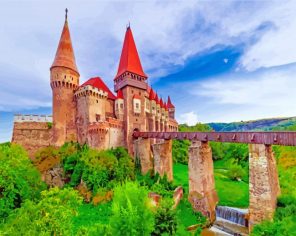 Corvin Castle Hunedoara Transylvania Romania paint by number