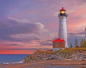 Aesthetic Crisp Point Lighthouse Paint by numbers