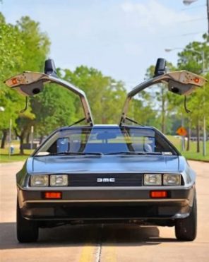 Aesthetic Delorean Car Paint by numbers