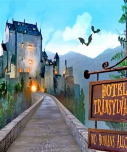 Dracula Castle Hotel Transylvania paint by number