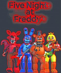 five nights at freddys video game paint by numbers