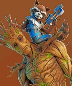 Fortnite Groot And Rocket Paint by numbers