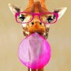 Giraffe With Bubblegum Paint by numbers