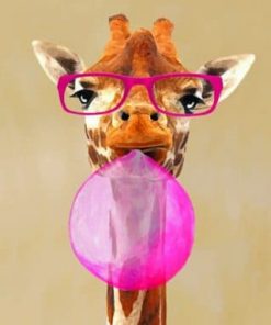 Giraffe With Bubblegum Paint by numbers