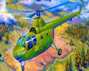 Green Helicopter Paint by numbers