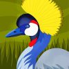 Grey Crowned Crane paint by numbers