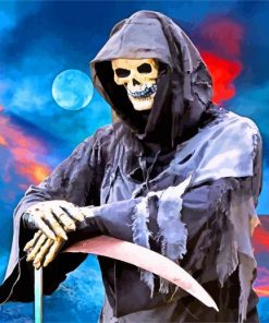 Grim Reaper Skull Paint By Numbers