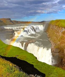 iceland Gullfoss Falls paint by number