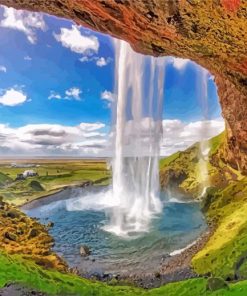 Iceland Seljalandsfoss paint by number