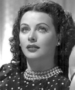 Monochrome Hedy Lamarr paint by numbers