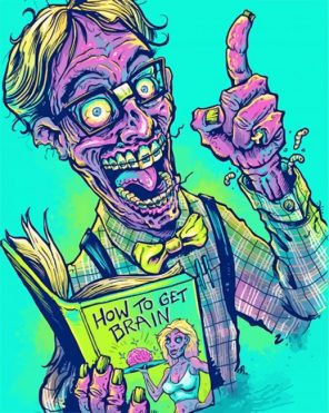 nerdy zombie paint by numbers