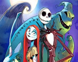 Nightmare Before Christmas Sally And Jack Paint by numbers