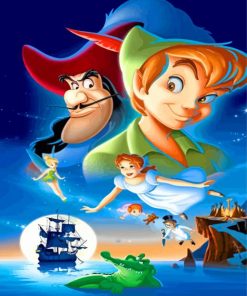 peter pan disney paint by number