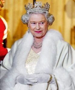 Queen Elizabeth Wearing White paint by numbers