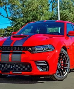 red-dodge-charger-scat-pack-paint-by-numbers