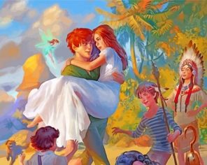 romantic peter pan and wendy paint by numbers