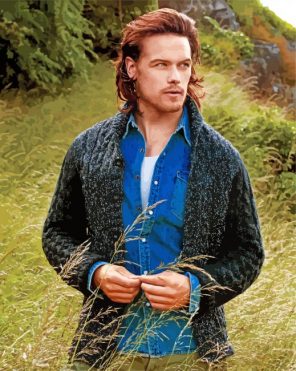 sam heughan jamie outlander paint by number