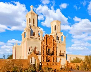 san xavier Tucson Arizona paint by numbers