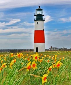 sankaty head light Nantucket paint by numbers