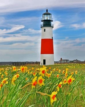 sankaty head light Nantucket paint by numbers