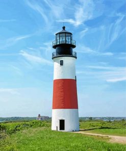 Sankaty Head Light Nantucket Island paint by number