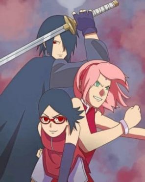 Sarada Uchiha paint by numbers