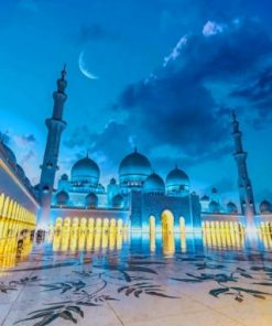 Sheikh Zayed Mosque At Night paint by numbers