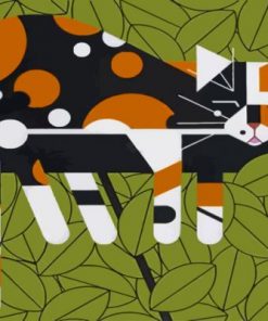 Sleepy Cat Charley Harper Paint by numbers