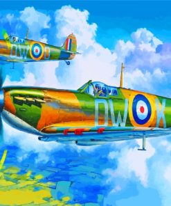 Green Spitfires paint by numbers