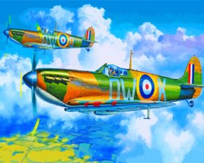 Green Spitfires paint by numbers