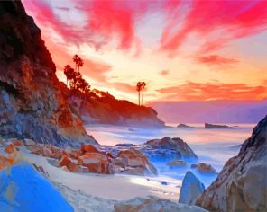 sunrise in laguna beach paint by number