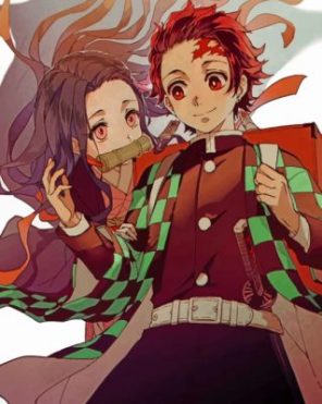 Tanjiro And Nezuko paint by numbers