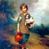 The Cottage Girl Gainsborough paint by number