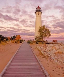 The Crisp Point Lighthouse Paint by number