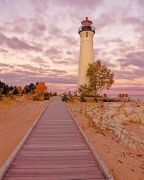 The Crisp Point Lighthouse Paint by number