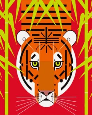 Tiger Charley Harper Paint by numbers