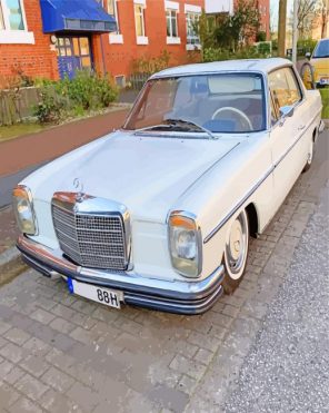 white mercedes benz w114 paint by numbers