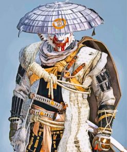 white samurai paint by numbers