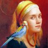 Woman And Bird By Louise Camille Fenne paint by number