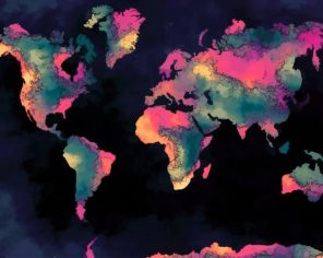 World Map Artwork paint by numbers