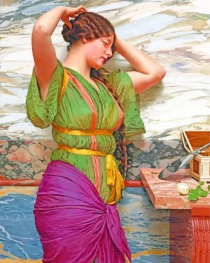 A fair reflection by John William Godward paint by number