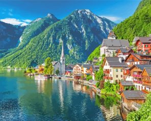 Austria Hallstatt Town paint by numbers