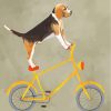 Beagle On Bicycle Paint by numbers