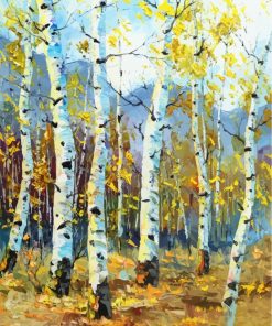 Birch Trees Art paint by numbers